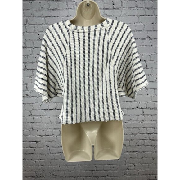 Anthropologie Dolan Left Coast Collection Cotton Terry Wide Sleeve Crop Top S - Picture 2 of 9